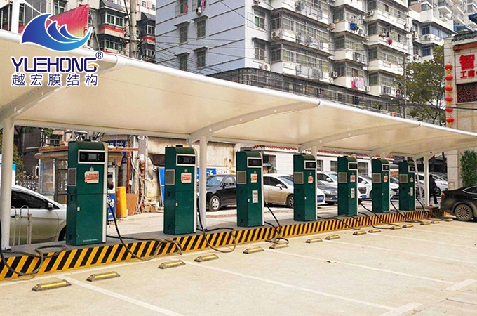 膜結構充電樁棚