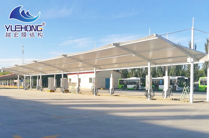 膜結構充電樁棚